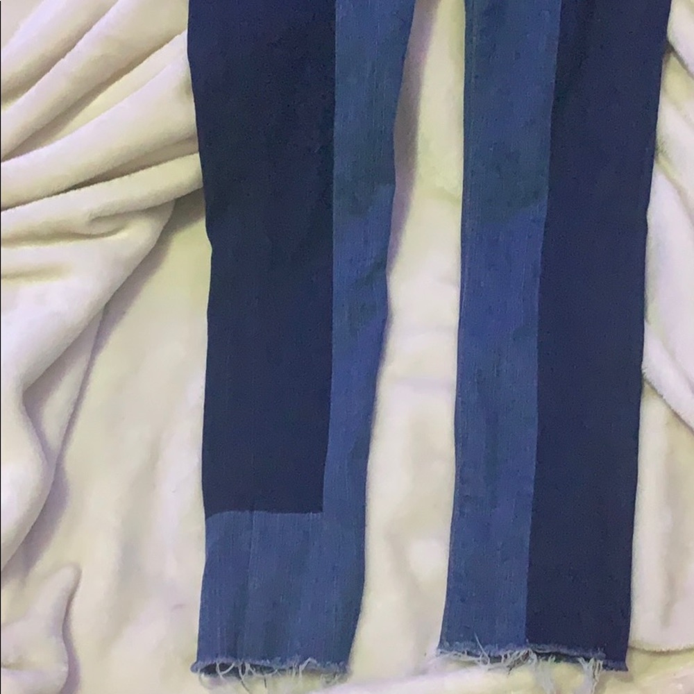 Denim two tone jeans